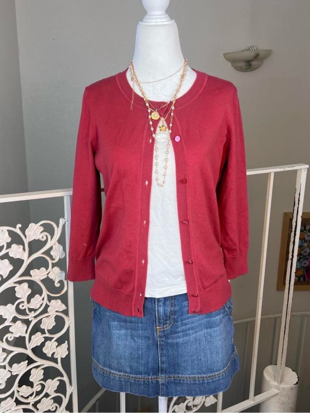 pima cotton talbots coral cardigan size small NWT